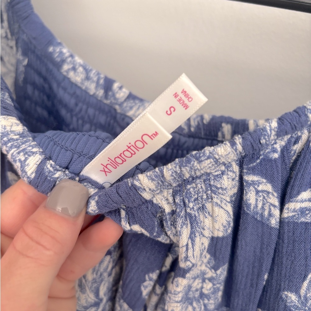 Xhilaration Blue and White Patterned Dress